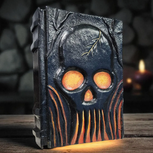Diario de Cuero con Esqueleto Flameante, Libro de Sombras Gótico en Relieve, Diario de Cuero Hecho a Mano, Cuaderno de Escritura Vintage, Regalo - Product Image 4