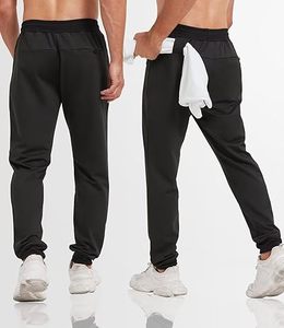 Lightweight Men's Mid Waist Eco-Friendly Waterproof 100% Cotton Fleece <b>Jogger</b> Pants Drawstring Closure <b>Zip</b> <b>Pocket</b> Casual Autumn - Product Image 2