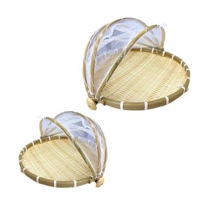 Premium Vietnamese BAMBOO <b>TRAY</b> with Mesh Cover Handmade Natural Tableware Home Decor - Product Image 1