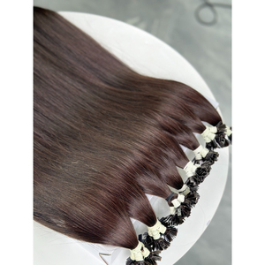 Cheveux humains naturels noirs non traités, lisses comme des soies, à pointe plate, de donneur unique vietnamien, pré-collés, vente en gros - Product Image 3