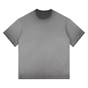 เสื้อยืดคอกลมทรงปกติผ้าฝ้าย 100% คุณภาพสูงสำหรับผู้ชาย สวมใส่สบาย ไหล่ตก ไซส์ใหญ่ ผ้าไม่ยับ แห้งเร็ว ระบายอากาศได้ดี น้ำหนัก 200 กรัม - Product Image 1