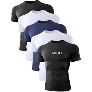Camisetas de compresión deportivas más vendidas, de secado rápido, manga corta, con protección UPF50+ para natación, para hombre. - Product Image 3