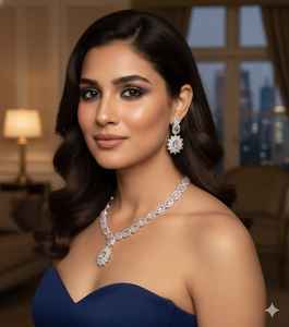 Conjunto de Collar de Latón Premium para Mujer con Brillo Duradero y Ligero para Bodas, Eventos Culturales y Uso Diario Étnico - Product Image 3