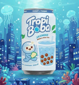 Private Label Boba <b>Bubble</b> Milk <b>Tea</b> with Black Pearl HALAL Certified Aluminum Can Brix 8% Vietnam Origin - Product Image 4