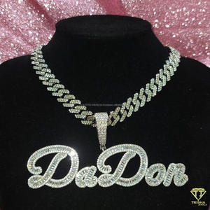 Hip Hop Custom Name Pendant Necklace Moissanite Diamond Bling Chain Luxury Streetwear Jewelry Gift - Product Image 6