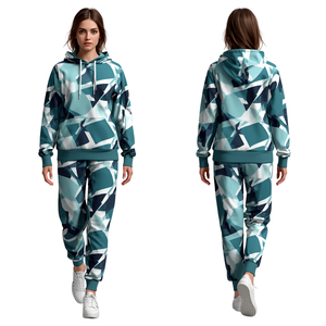 Conjunto Deportivo Informal Unisex con Capucha y Cremallera, Diseño a Cuadros, Ligero, de Poliéster/Algodón Antipilling, Marca Caustic International - Product Image 3