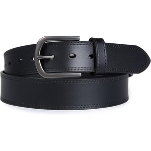 Cinturón de Cuero Genuino, Piel de Vaca, Hebilla Negra Sólida, Estilo Formal, Moldeado en una Sola Pieza, Duradero - Product Image 2