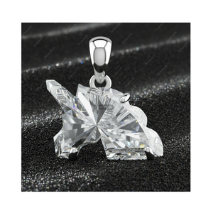 Pendentif et breloque en or fin 925 avec diamant de laboratoire certifié GIA IGI 0,75 ct DEF VVS VS, licorne, cadeau pour lui - Product Image 1