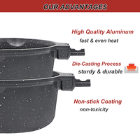 Casserole élégante et luxueuse antiadhésive avec revêtement céramique, construction en aluminium durable, couvercle en verre trempé, compatible four et lave-vaisselle