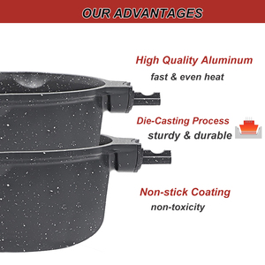 Stylish Non Stick Casserole Pot With Titanium Enhanced Coating Durable Aluminum Construction Tempered Glass Lid - Product Image 3