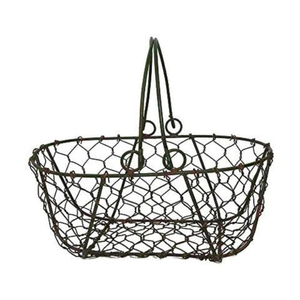 Set Of 2 Black Metal Wire Basket Multi-Purpose Round Kitchenware Tabletop Fruit & Vegetables <b>Storage</b> Basket With Wood Base - Product Image 2