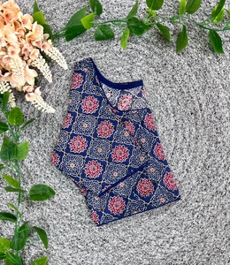 Modern Fashion Simple Wedding O-Neck Blouse material 100% PURE COTTON PRINT NON LINING WITHOUT PADDED height 15.5 inch - Product Image 6