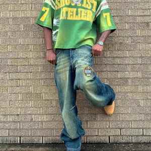 เสื้อยืดผู้ชายไซส์ใหญ่ ล้างสีแบบแอซิดวอช ทรงโอเวอร์ไซส์ แบบครอป ผ้าเจอร์ซีย์ พิมพ์ลาย DTG สไตล์สตรีทแวร์ วินเทจ เสื้อผ้าขายส่ง เสื้อยืดผ้าฝ้ายสำหรับผู้ชาย - Product Image 2