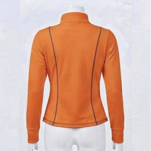 Veste en tricot à manches longues et fermeture éclair intégrale pour femme, col montant, respirante, couleur unie, pour l'automne - Product Image 5