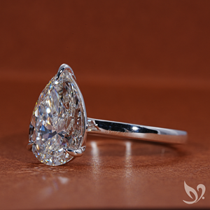 Anillo de Compromiso Solitario con Diamante Cultivado en Laboratorio de 3 Quilates, Corte Pera, Certificado IGI, Oro Sólido de 18K, Aniversario de Bodas - Product Image 4