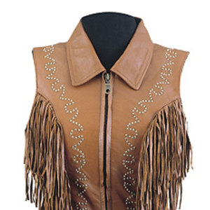 Women Vintage <b>Fringe</b> Vest <b>Suede</b> Leather Western Cowboy Sleeveless <b>Jacket</b> Tassel Biker Rodeo Fashion Premium OEM Wear - Product Image 4