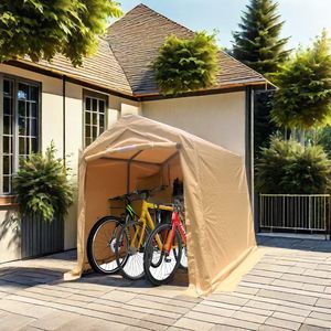 Gazebo Portatile 7x8 piedi per Esterni, Riparo Impermeabile con Porta a Cerniera, Carport per Moto e Veicoli, Ventole Incluse - Product Image 4
