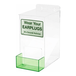 Distributeur de bouchons d'oreilles en plastique transparent et durable Brady, à fixer au mur ou sur table, pour la sécurité industrielle - Product Image 1