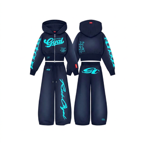 Conjunto de Sudadera con Capucha Elegante para Mujer con Top Esculpido con Cierre, Pantalones Deportivos Acampanados y Tela Suave Elástica con Bordado Personalizado - Product Image 3