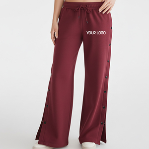 Pantalones de chándal de forro polar para hombre, estilo urbano de invierno, holgados, de pierna ancha con aberturas laterales, al por mayor - Product Image 1