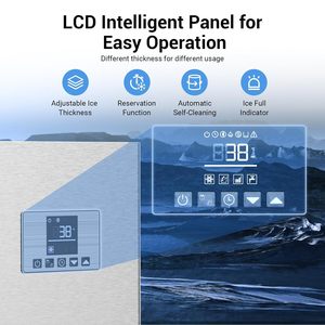 Commercial Ice Maker Machine 550lbs/24H, Ice Ready in 5-15 min, 360lbs <b>Large</b> Storage <b>Bin</b>, Stainless Steel Electric Ice Machine - Product Image 2