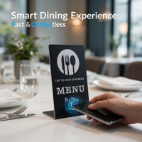 Support de comptoir NFC 215 avec puce pour affichage de menu de restaurant – Support de menu interactif pour café, bar, hôtel, table de salle à manger