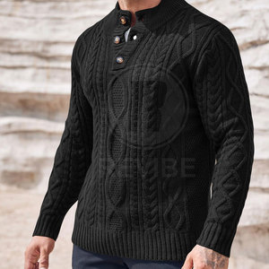 Pull en tricot simple, chaud et respirant avec logo frontal, texture douce, style décontracté, idéal pour l'hiver au quotidien - Product Image 2