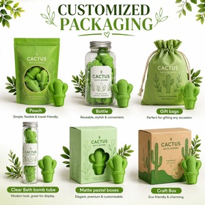 Bombas de Baño con Forma de Cactus, Naturales y Hechas a Mano, Diseño Personalizado y Lindo, Calidad de Exportación OEM - Product Image 6