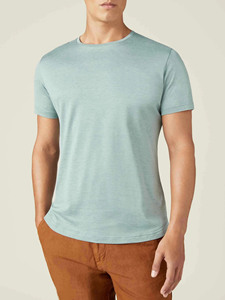 เสื้อยืดผู้ชายสีพื้น ผ้าฝ้าย แขนสั้น คอกลม ทรงปกติ สวมใส่สบาย ระบายอากาศได้ดี น้ำหนักเบา แฟชั่นฤดูร้อน - Product Image 1