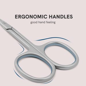 Ciseaux à cuticules pour soins de beauté, pointe incurvée et arrondie, lame en acier inoxydable, angle de 5 degrés pour plus de sécurité, usage adulte - Product Image 3