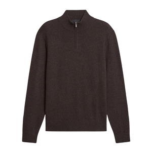 OEM ODM Sportswear Tee Men Stand Collar Half Zip Long Sleeve Top Tee Men Regular Fit Dark Charcoal Quarter Zip Long Sleeve Tee - Product Image 3