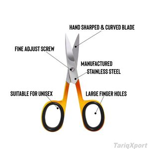 Ciseaux à cuticules professionnels supérieurs en acier inoxydable, courbés et tranchants, avec poignée confortable pour droitiers, logo personnalisé, fabrication en usine - Product Image 4