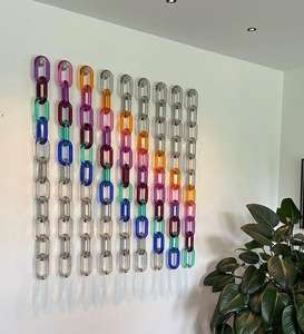 Décoration murale artistique en maillons de chaîne en résine transparente, grande taille, écologique et colorée, design personnalisé sur mesure - Product Image 2