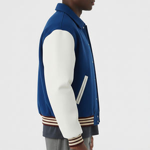 เสื้อแจ็คเก็ตวาร์ซิตี้แฟชั่นราคาส่งถูกสำหรับผู้ชาย ปักโลโก้แบบเชนิลล์ตามสั่ง เสื้อแจ็คเก็ตเบสบอลสไตล์วิทยาลัย - Product Image 5