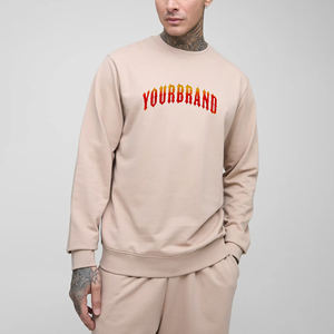 Sudadera Básica Oversize de Algodón Mezclado para Hombre, Sudadera Lisa de Forro Polar al por Mayor, Sudadera Personalizada con Cuello Redondo - Product Image 6