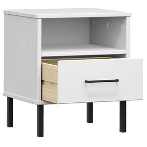 Comodino in Legno di Pino Bianco Massiccio con Cassetto, Mobile Moderno per Camera da Letto - Product Image 5