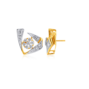 Exclusivos Pendientes de Diamantes en Forma de 'U' para Mujer, Oro de 18K, Corte Brillante Redondo, Color G, Diseño Geométrico para Uso Diario - Product Image 3