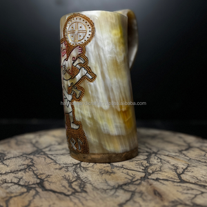 แก้วดื่มกาแฟทรงแตรทำจากอินเดียแก้วทรงเขาควายขัดเงาขายส่ง - Product Image 2