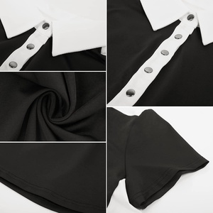 महिलाओं के हल्के सक्रिय फैशन शीर्ष शॉर्ट आस्तीन रंग के लिए पोलो शर्ट के लिए पोलो शर्ट के लिए - Product Image 4