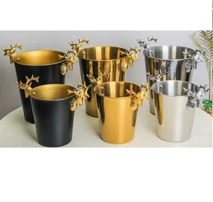 Bac à vin en métal au design martelé unique, utilisable comme pot de fleurs, refroidisseur à vin et bac à boissons standard, pour bar et événements festifs, intérieur et extérieur - Product Image 5