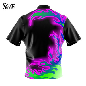 Wholesale Custom Design Your Own Sublimated <b>Bowling</b> Jersey High Quality Polyester Men Vintage - Product Image 2