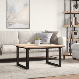 Table basse en bois massif de pin et acier avec cadre en O 31,5"x31,5"x17,9" - Product Image 3