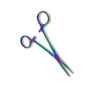 Pinces chirurgicales droites de qualité supérieure, couleur arc-en-ciel, à verrouillage manuel, classe I, pour chirurgie générale, en acier inoxydable - Product Image 5
