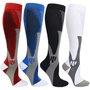 Compression <b>Socks</b> <b>Knee</b> <b>High</b> Breathable Knitted <b>Socks</b> Spandex Polyester Running Sports <b>Socks</b> Geometric Pattern Adult Summer - Product Image 1