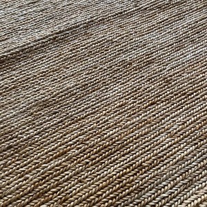 Natural Jute Soumak Area Rug Solid Plain Woven Handmade Carpet Rustic Farmhouse Boho Living Room Bedroom Entryway Floor Decor - Product Image 3