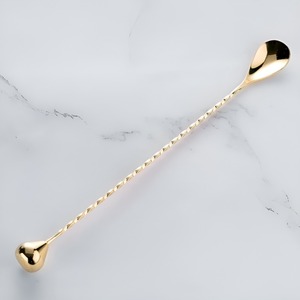 Luxury Stainless Steel Tableware Set with Twisted Handle Gold Bar <b>Spoon</b> and Fork Metal <b>Measuring</b> <b>Spoons</b> - Product Image 1