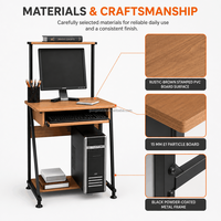 Étagère compacte surélevée pour moniteur, plateau coulissant pour clavier, cadre métallique, fournisseur OEM ODM, bureau d'ordinateur, poste de travail, bureau de travail