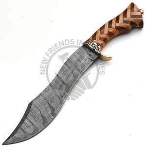 New Edition Handmade Fixed Blade Outdoor <b>Hunting</b> Knife Damascus Steel Bowie Knife w/Olive Rosewood Handle Survival Camping Knife - Product Image 3