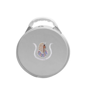 White Daughters of Isis emblem Hand Embroidery SILVER Cap <b>Case</b> Without Strap - Product Image 1