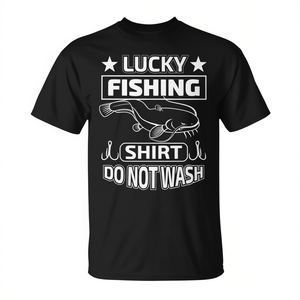 T-shirt de pêche Lucky Fishing, motif poisson-chat, manches courtes, col rond, unisexe, adulte, pour sports et jeux, impression sérigraphique - Product Image 3